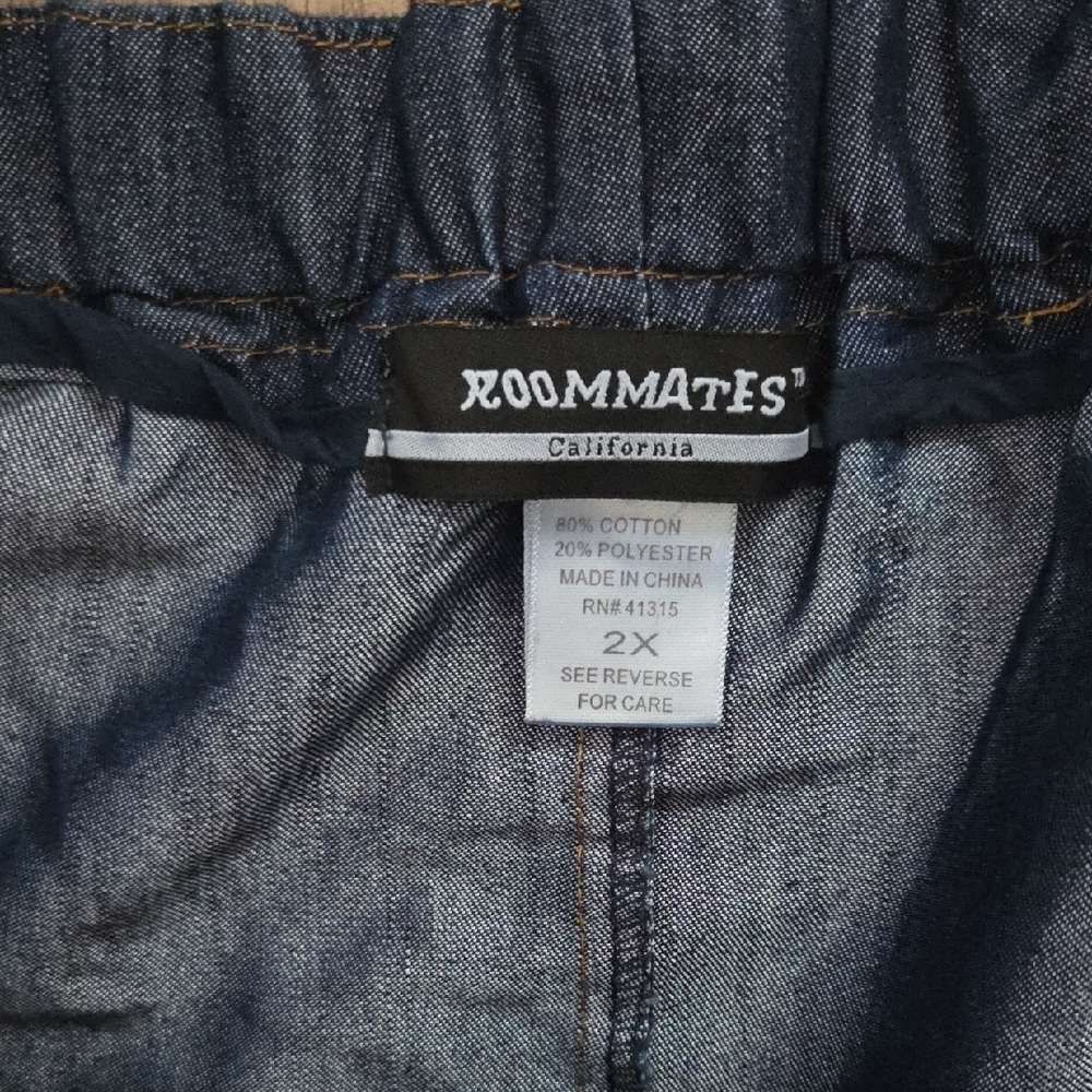 Roommates Dark Blue Denim Strapless Dress with Waist Tie - Picture 2 of 3